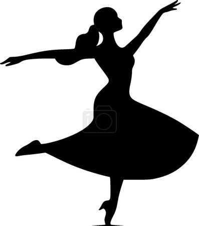 Illustration for Dance - minimalist and simple silhouette - vector illustration - Royalty Free Image
