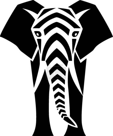 Elefant - schwarz-weiße Vektorillustration