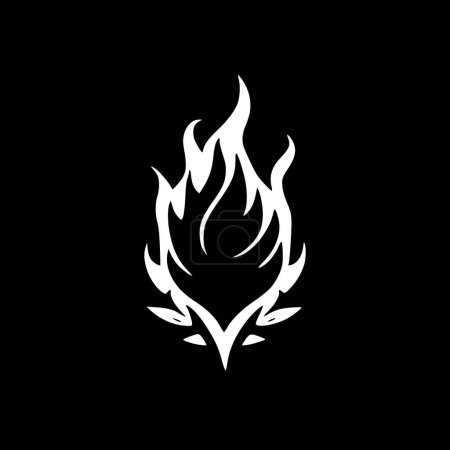 Fuego - silueta minimalista y simple - ilustración vectorial