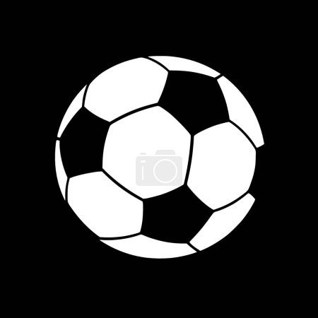 Illustration for Football - black and white isolated icon - vector illustration - Royalty Free Image