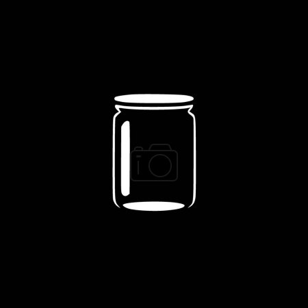 Glass can - minimalist and flat logo - vector illustration