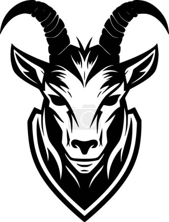 Chèvre - logo plat et minimaliste - illustration vectorielle