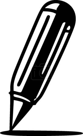 Ilustración de Escritura a mano - icono aislado en blanco y negro - ilustración vectorial - Imagen libre de derechos