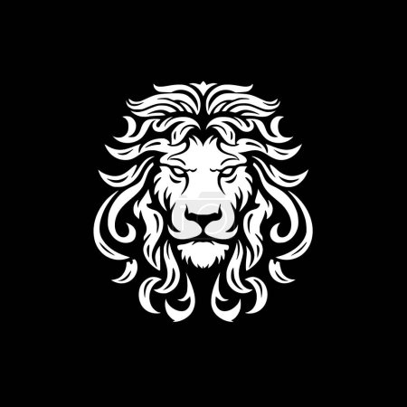 Löwe - schwarz-weißes Icon - Vektorillustration