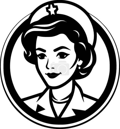 Krankenschwester - minimalistische und einfache Silhouette - Vektorillustration