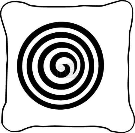 Almohada - icono aislado en blanco y negro - ilustración vectorial