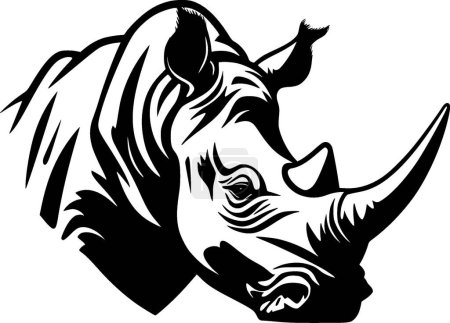 Rhinocéros - logo plat et minimaliste - illustration vectorielle