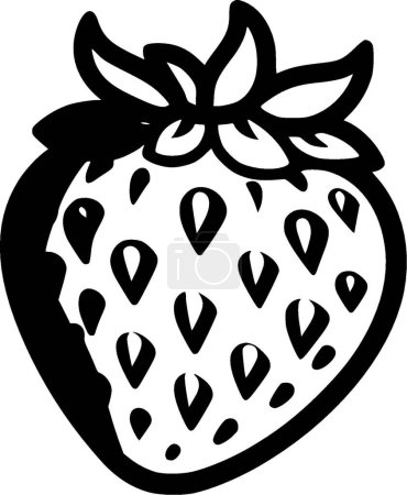 Strawberry - minimalist and simple silhouette - vector illustration