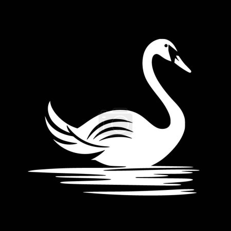 Cisne - silueta minimalista y simple - ilustración vectorial