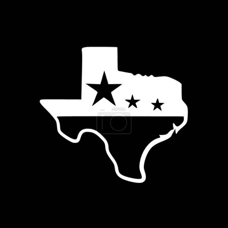 Téléchargez les illustrations : Texas - silhouette minimaliste et simple - illustration vectorielle - en licence libre de droit