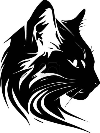 Wildcat - icône isolée en noir et blanc - illustration vectorielle