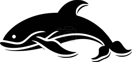 Téléchargez les illustrations : Baleine - icône isolée en noir et blanc - illustration vectorielle - en licence libre de droit