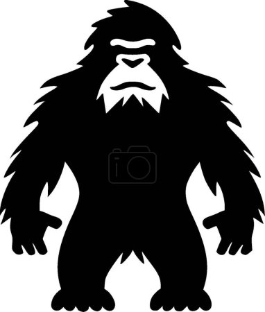 Bigfoot - illustration vectorielle en noir et blanc