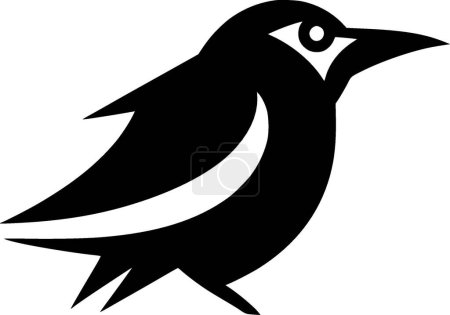 Téléchargez les illustrations : Corbeau - logo minimaliste et plat - illustration vectorielle - en licence libre de droit