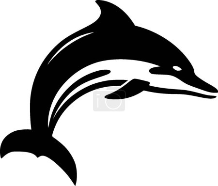 Dolphin - illustration vectorielle en noir et blanc