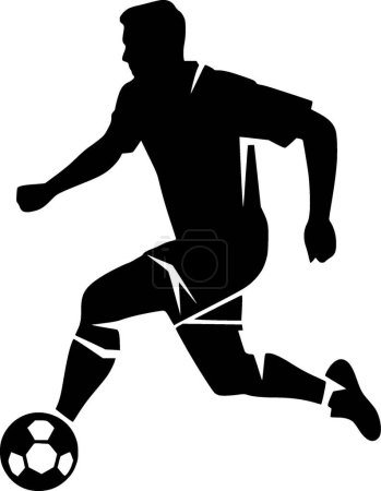 Fußball - Schwarz-Weiß-Ikone - Vektorillustration