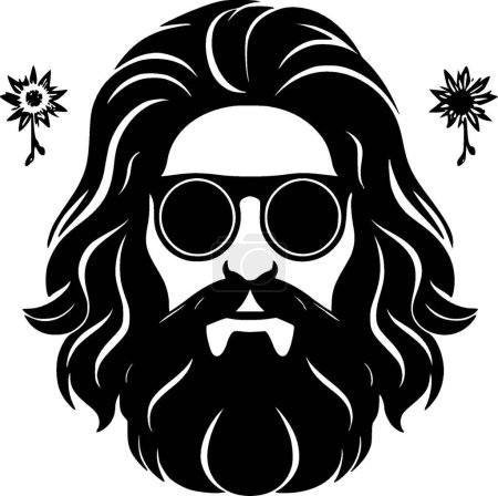 Ilustración de Hippie - logotipo vectorial de alta calidad - ilustración vectorial ideal para el gráfico de la camiseta - Imagen libre de derechos