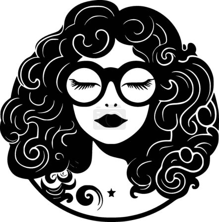 Hippie - minimalistisches und flaches Logo - Vektorillustration