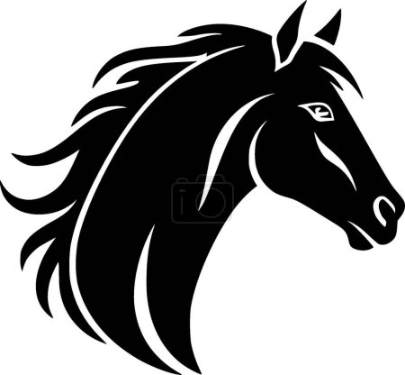 Illustration for Horse - black and white vector illustration - Royalty Free Image
