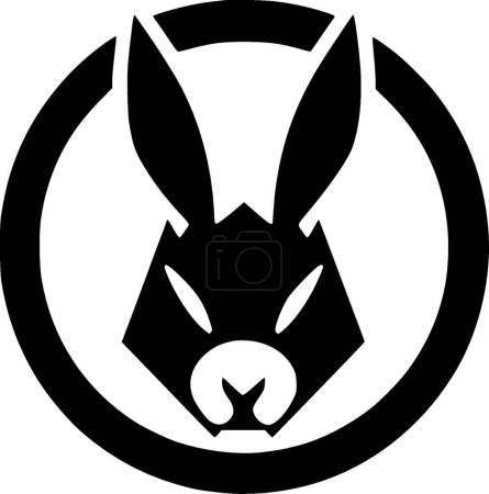 Illustration for Rabbit - black and white isolated icon - vector illustration - Royalty Free Image