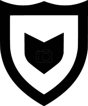 Shield - black and white isolated icon - vector illustration