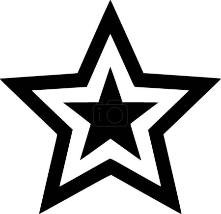 Étoiles - icône isolée en noir et blanc - illustration vectorielle