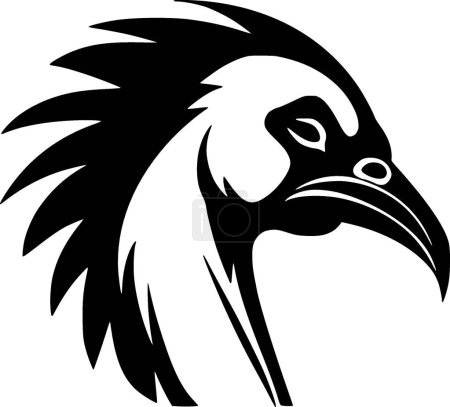 Téléchargez les illustrations : Vulture - logo minimaliste et plat - illustration vectorielle - en licence libre de droit