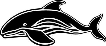 Baleine - logo plat et minimaliste - illustration vectorielle