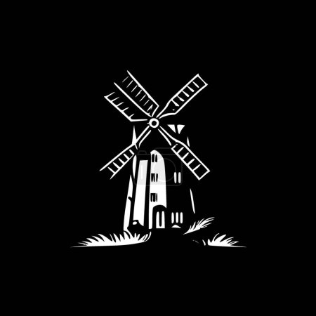 Windmühle - minimalistisches und flaches Logo - Vektorillustration