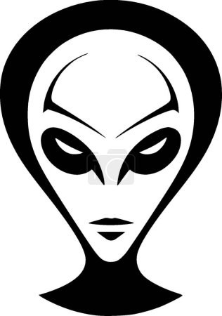 Illustration for Alien - minimalist and flat logo - vector illustration - Royalty Free Image