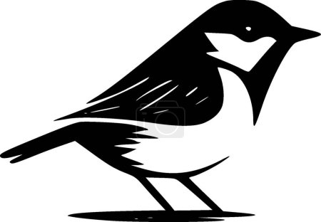 Ilustración de Aves - icono aislado en blanco y negro - ilustración vectorial - Imagen libre de derechos