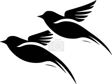 Ilustración de Aves - logo minimalista y plano - ilustración vectorial - Imagen libre de derechos
