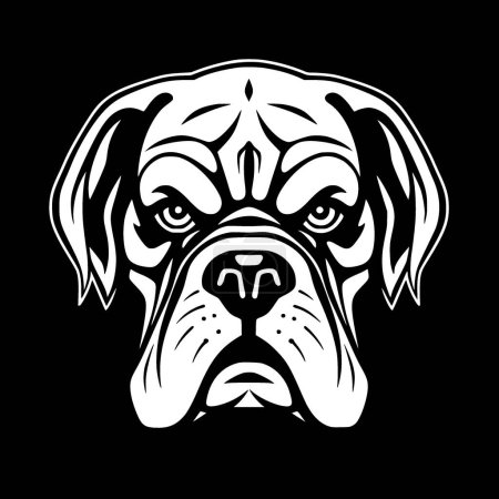 Téléchargez les illustrations : Boxer chien - logo plat et minimaliste - illustration vectorielle - en licence libre de droit