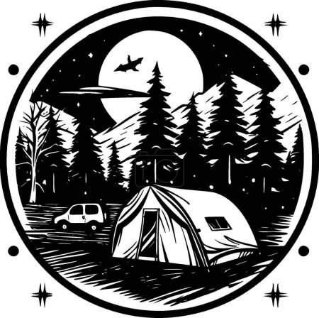 Camping - logo minimalista y plano - ilustración vectorial