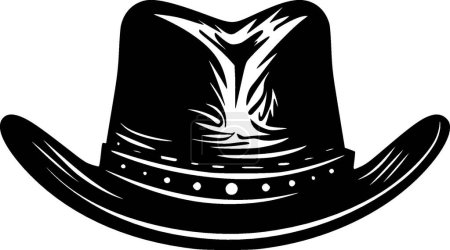 Sombrero vaquero - ilustración vectorial en blanco y negro