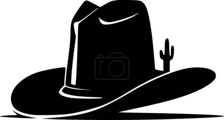 Cowboyhut - schwarz-weiße Vektorillustration