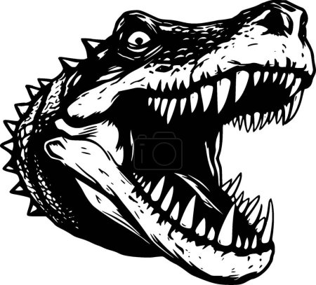Crocodile - minimalist and flat logo - vector illustration