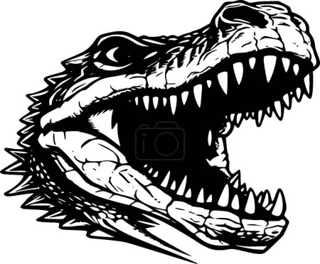 Téléchargez les illustrations : Crocodile - silhouette minimaliste et simple - illustration vectorielle - en licence libre de droit
