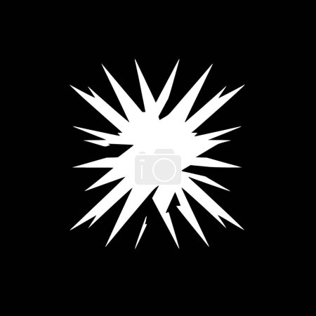 Explosion - black and white vector illustration