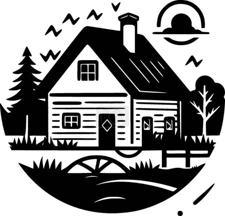 Bauernhaus - minimalistisches und flaches Logo - Vektorillustration