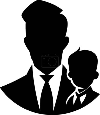 Father - black and white vector illustration