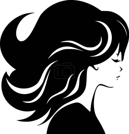 Illustration for Hair - minimalist and simple silhouette - vector illustration - Royalty Free Image