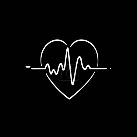 Heartbeat - minimalistisches und flaches Logo - Vektorillustration