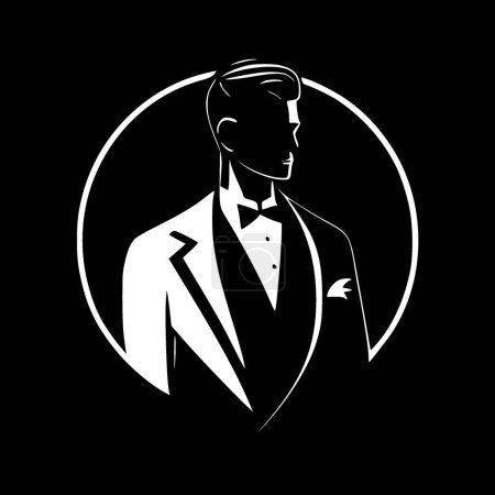 Luxe - icône isolée en noir et blanc - illustration vectorielle
