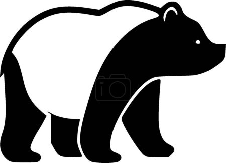 Mama bear - illustration vectorielle en noir et blanc