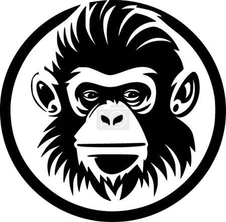 Illustration for Monkey - minimalist and flat logo - vector illustration - Royalty Free Image