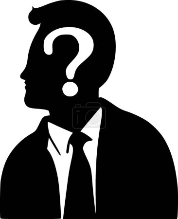 Illustration for Question - minimalist and simple silhouette - vector illustration - Royalty Free Image