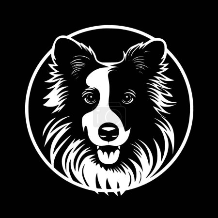 Chien de berger Shetland - logo minimaliste et plat - illustration vectorielle