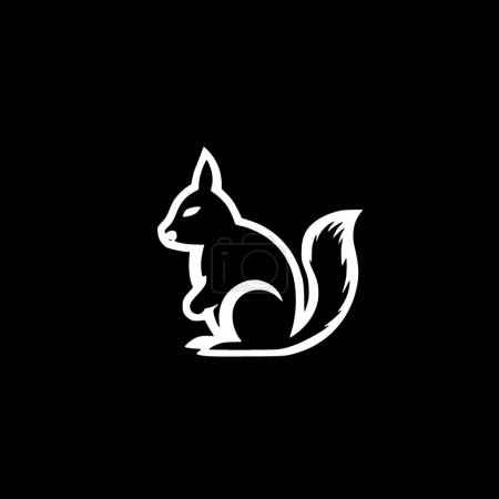 Squirrel - minimalist and flat logo - vector illustration