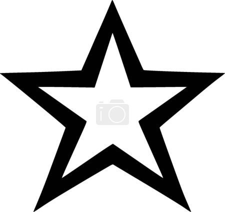 Estrella - ilustración vectorial en blanco y negro